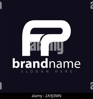 F P lettera collegata vettore Logo modello predefinito Foto Stock