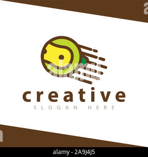 Fast palla da tennis Logo Design Vector Foto Stock