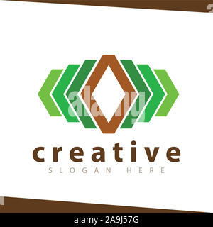 Abstract logo esagonale vettore Foto Stock