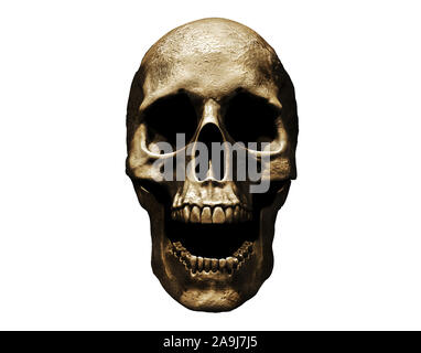Cranio urlando illustrazione isolato in background 3D render Foto Stock