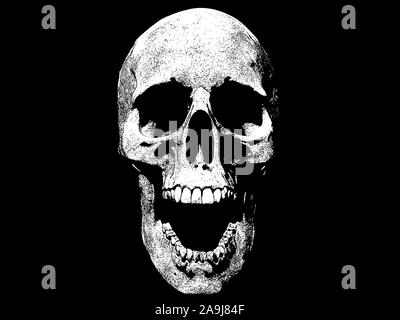 Cranio urlando illustrazione isolato in background 3D render Foto Stock