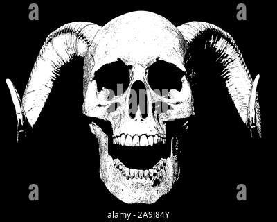 Cranio urlando illustrazione isolato in background 3D render Foto Stock