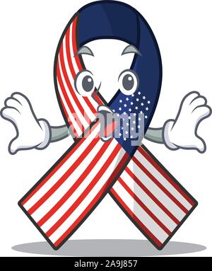 Il Mascot usa ribbon sorpreso nel carattere Illustrazione Vettoriale