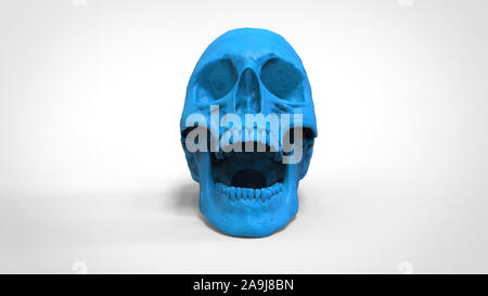 Cranio ABS 3d modello stampato sullo sfondo isolato 3D render Foto Stock