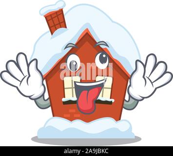 Portare dono winter house con nella forma dei caratteri Illustrazione Vettoriale