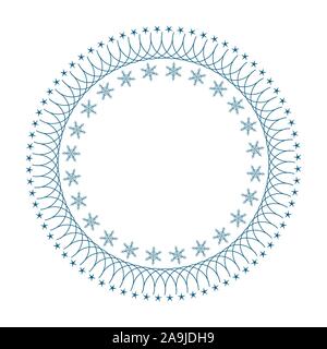 Set di vector cornici decorative per il Natale e il nuovo anno con i fiocchi di neve su uno sfondo bianco. Illustrazione Vettoriale