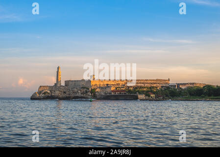 Morro Castle a l'Avana (habana), Cuba al crepuscolo Foto Stock