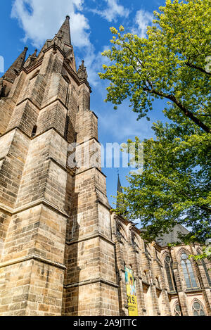 Hesse, Germania - La Chiesa di Santa Elisabetta nella città universitaria di Marburg an der Lahn Marburg è la costruzione più famosa. Foto Stock