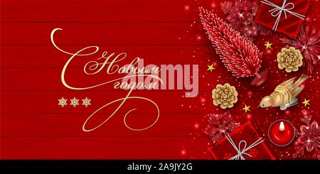 Natale e Anno Nuovo sfondo Illustrazione Vettoriale