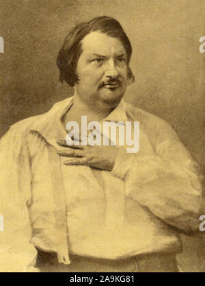 Ritratto dello scrittore francese Honoré de Balzac Foto Stock