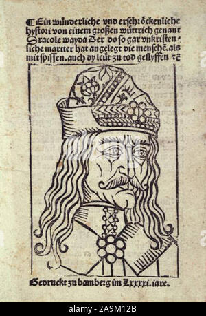 Ritratto di Vlas Tepes Dracula di Wallacchia Foto Stock