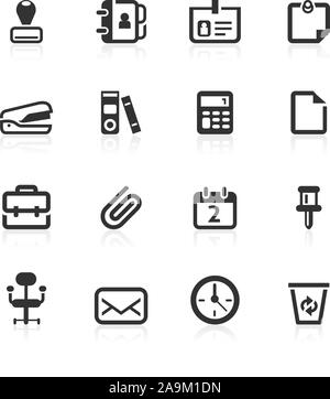 Ufficio icone vettoriali impostare isolate su sfondo bianco - minimo serie file inclusi: EPS8, ai CS, ad alta risoluzione e jpg ad alta res PNG con transparenc Illustrazione Vettoriale