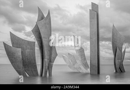 Les Braves a Omaha Beach in Normandia, Francia Foto Stock