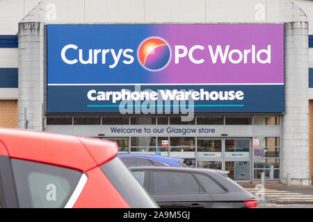 Currys PC World Carphone Warehouse Glasgow, Scotland, Regno Unito Foto Stock