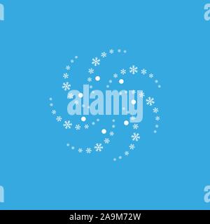 Il simbolo del fiocco di neve invernale di mezzitoni star forme rotonde pattern Illustrazione Vettoriale