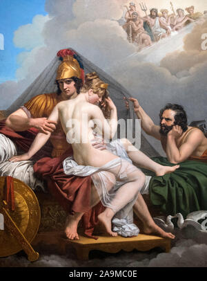 Marte e Venere sorpresi da Vulcan da Alexandre Charles Guillemot (1786-1831), olio su tela, 1827 Foto Stock