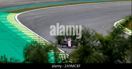 Sao Paulo, Brasile. Xv Nov, 2019. Motorsports: FIA Formula One World Championship 2019, il Gran Premio del Brasile, 11 Sergio Perez (MEX), SportPesa Racing punto F1 RP19, Credito: dpa/Alamy Live News Foto Stock