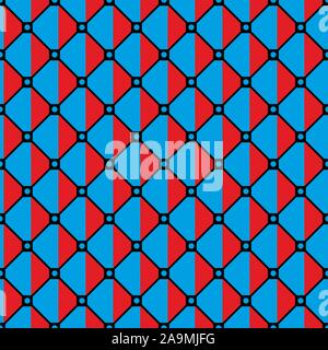 Diagonale geometrica delle piazze. Seamless mescolare forme pattern, strisce. - Vettore Illustrazione Vettoriale