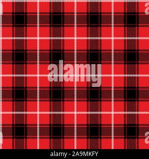 Plaid pattern. Modello per tessuti abbigliamento. Red Lumberjack. Seamless flanella tartan shirt stampa. Natale sfondo decorativo - Vettore Illustrazione Vettoriale