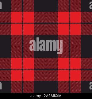 Plaid pattern. Modello per tessuti abbigliamento. Red Lumberjack. Seamless flanella tartan shirt stampa. Natale sfondo decorativo - Vettore Illustrazione Vettoriale