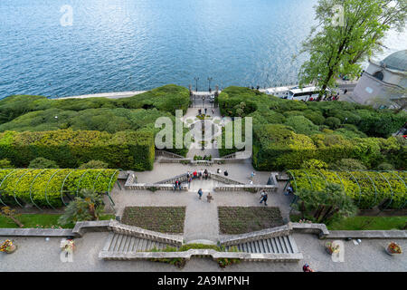 Incredibile giardino a Tremezzo - Lago di Como in Italia Foto Stock