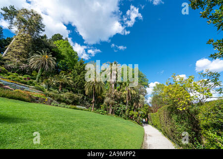 Incredibile giardino a Tremezzo - Lago di Como in Italia Foto Stock