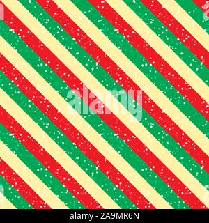 Abstract diagonale colore tradicional Merry Christmas background con la neve. Modello senza giunture linee geometriche modello. La texture può essere utilizzata per la carta da parati Illustrazione Vettoriale