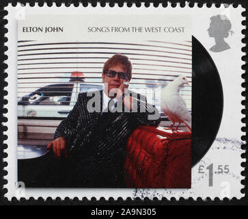 Coperchio del LP "ATTAC dal west coast' da Elton John sul francobollo Foto Stock