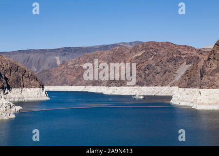 NEVADA, Stati Uniti d'America - 21 maggio 2012. Basso livello dell'acqua durante un periodo di siccità al Lago Mead, Nevada e Arizona. Foto Stock