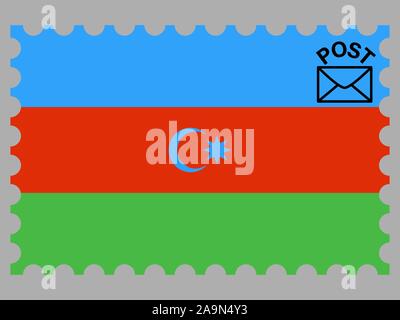 Bandiera nazionale della Repubblica di Azerbaigian. colori originali e proporzione. Semplicemente illustrazione vettoriale, da paesi flag impostato. Illustrazione Vettoriale