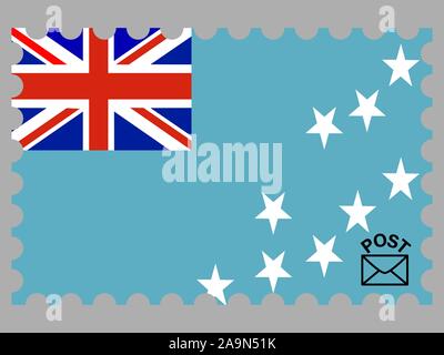 Bella bandiera nazionale di Tuvalu, sapere come isole Ellice, colori originali e proporzione. Semplicemente illustrazione vettoriale EPS10, da paesi flag impostato. Illustrazione Vettoriale