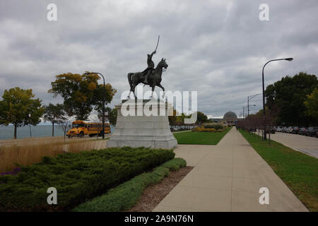 Tadeusz Kościuszko Statua di Shedd Aquarium a Chicago, Illinois Foto Stock