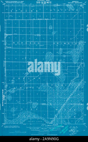 USGS TOPO Map MInnesota MN Garland 805482 1918 62500 Restauro invertito Foto Stock