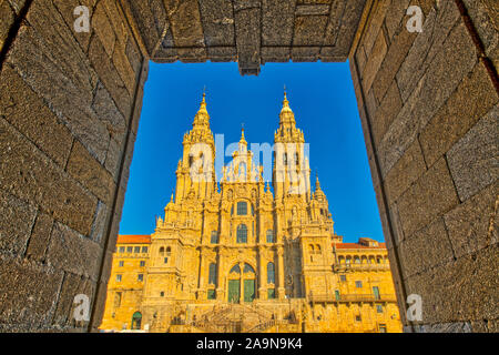 Catedral de Santiago di Compostela Santiago de Compostela, Spagna Galacia., fine del famoso pellegrinaggio, completato 1188 Foto Stock