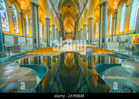 Cattedrale di Salibury, Salisbury Inghilterra, costruito 1549 Foto Stock