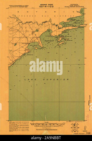 USGS TOPO Map MInnesota MN Grand Portage 805485 1919 62500 Restauro Foto Stock