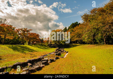 Parco nella città di Naraha, Fukushima Prefettura Foto Stock