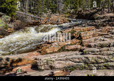 Provo River Falls è una serie di cascate in Utah's Wasatch National Forest. Foto Stock
