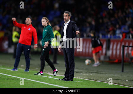 Coruna, Spagna.Jorge Vilda, Spagna donne allenatore di calcio a Stadio Riazor A Coruna .Spagna- Azerbaigian sulla loro UEFA donna Euro 2021 Gruppo D qualificare Foto Stock