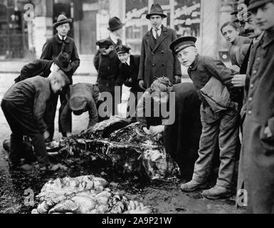 La rivoluzione tedesca - Prova della carenza di generi alimentari in Germania ca. 1919 Foto Stock