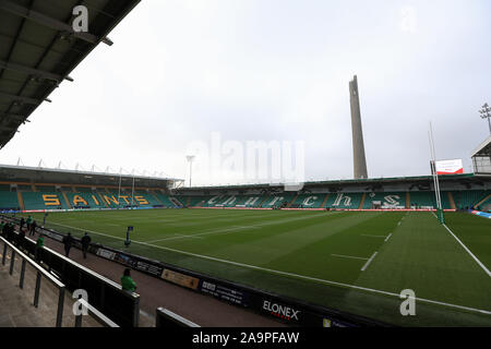 Northampton, Regno Unito. 17 Nov, 2019. Vista generale del giardino Franklins prima della Heineken European Champions Cup match tra Northampton santi e Lyon Olympique Universitaire di Franklin's Gardens, Northampton domenica 17 novembre 2019. (Credit: Leila Coker | MI News) Credito: MI News & Sport /Alamy Live News Foto Stock