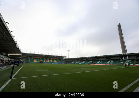 Northampton, Regno Unito. 17 Nov, 2019. Vista generale del giardino Franklins prima della Heineken European Champions Cup match tra Northampton santi e Lyon Olympique Universitaire di Franklin's Gardens, Northampton domenica 17 novembre 2019. (Credit: Leila Coker | MI News) Credito: MI News & Sport /Alamy Live News Foto Stock