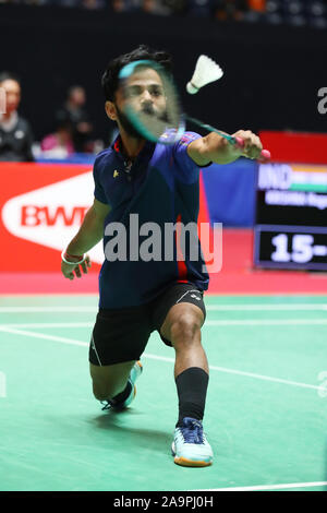 Tokyo, Giappone. 17 Nov, 2019. Nagar Krishna (IND) Badminton : HULIC-DAIHATSU Giappone Para-Badminton International 2019 Uomini Singoli SH6 Finale al 1° Yoyogi palestra a Tokyo in Giappone . Credito: Giovanni Osada AFLO/sport/Alamy Live News Foto Stock