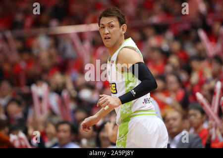 Takehiko Orimo (Levanga), 17 novembre 2019 - Basket : 2019-20 B.LEGA B1 gioco tra getti di Chiba 76-81 Levanga Hokkaido a Funabashi Arena, Chiba, Giappone. (Foto di YUTAKA/AFLO SPORT) Foto Stock