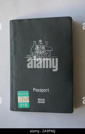 Chiudere fino in Australia passaporto Foto Stock