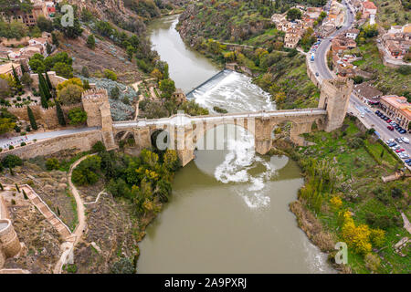 San Martin's Bridge o Puente San Martín, Toledo, Spagna Foto Stock