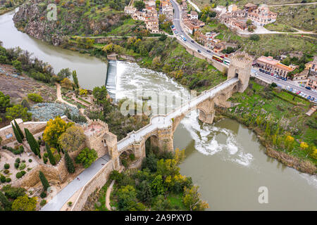 San Martin's Bridge o Puente San Martín, Toledo, Spagna Foto Stock