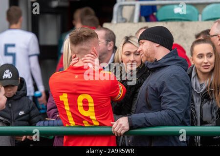 Cardiff, Galles 16 novembre 2019. Calcio: Galles U19 vs Russia 2020 UEFA Europei Under-19 Campionato match di qualificazione Foto Stock