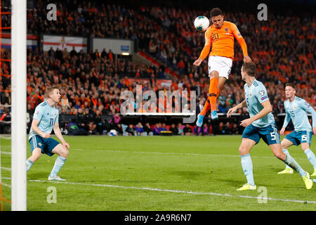 10 ottobre 2019 Rotterdam, la partita olandese di calcio qualificazione europea Paesi Bassi contro Irlanda del Nord Kwalificatieronde EK 2020 Donyell Malen Paesi Bassi Foto Stock