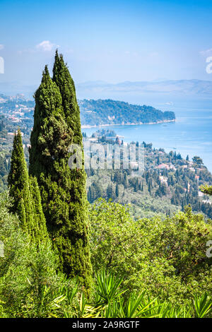 Ein Blick auf die wunderschoene Insel Corfu in Griechenland Foto Stock